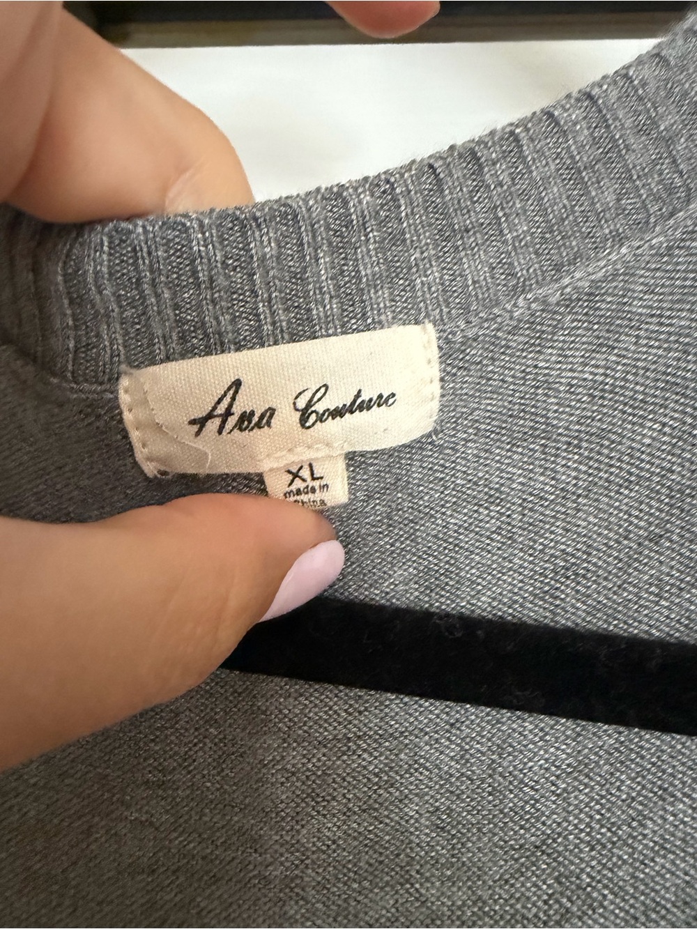 DNA couture Gray Sweater with Black Accent
